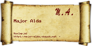 Major Alda névjegykártya